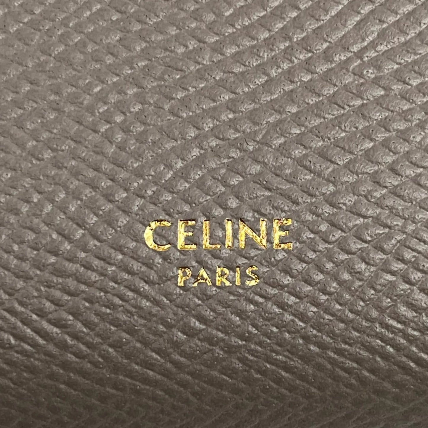 CELINE Small Strap Wallet in Calfskin, Bifold Compact Wallet - Gray 