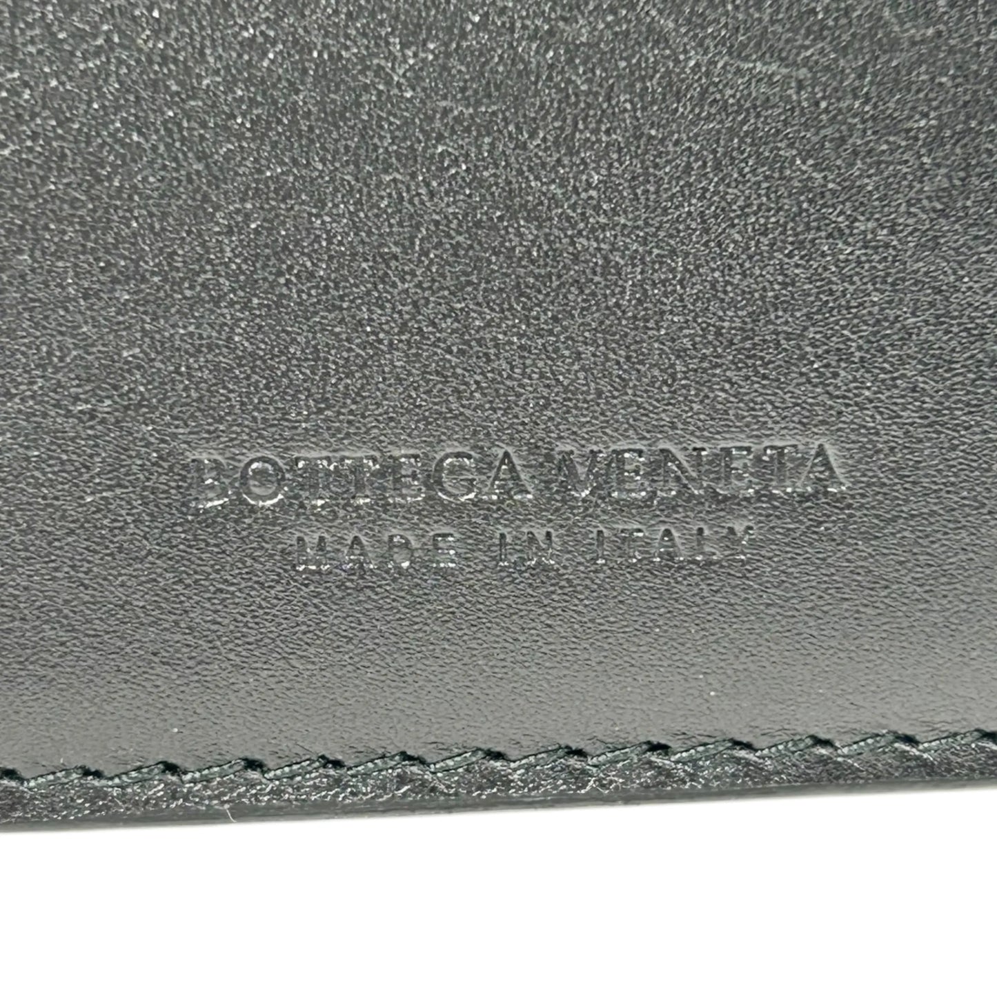 BOTTEGA VENETA Intrecciato Leather Bi-fold Long Wallet - Black 