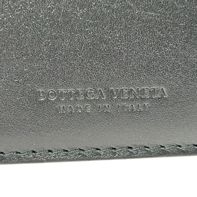 BOTTEGA VENETA Intrecciato Leather Bi-fold Long Wallet - Black 