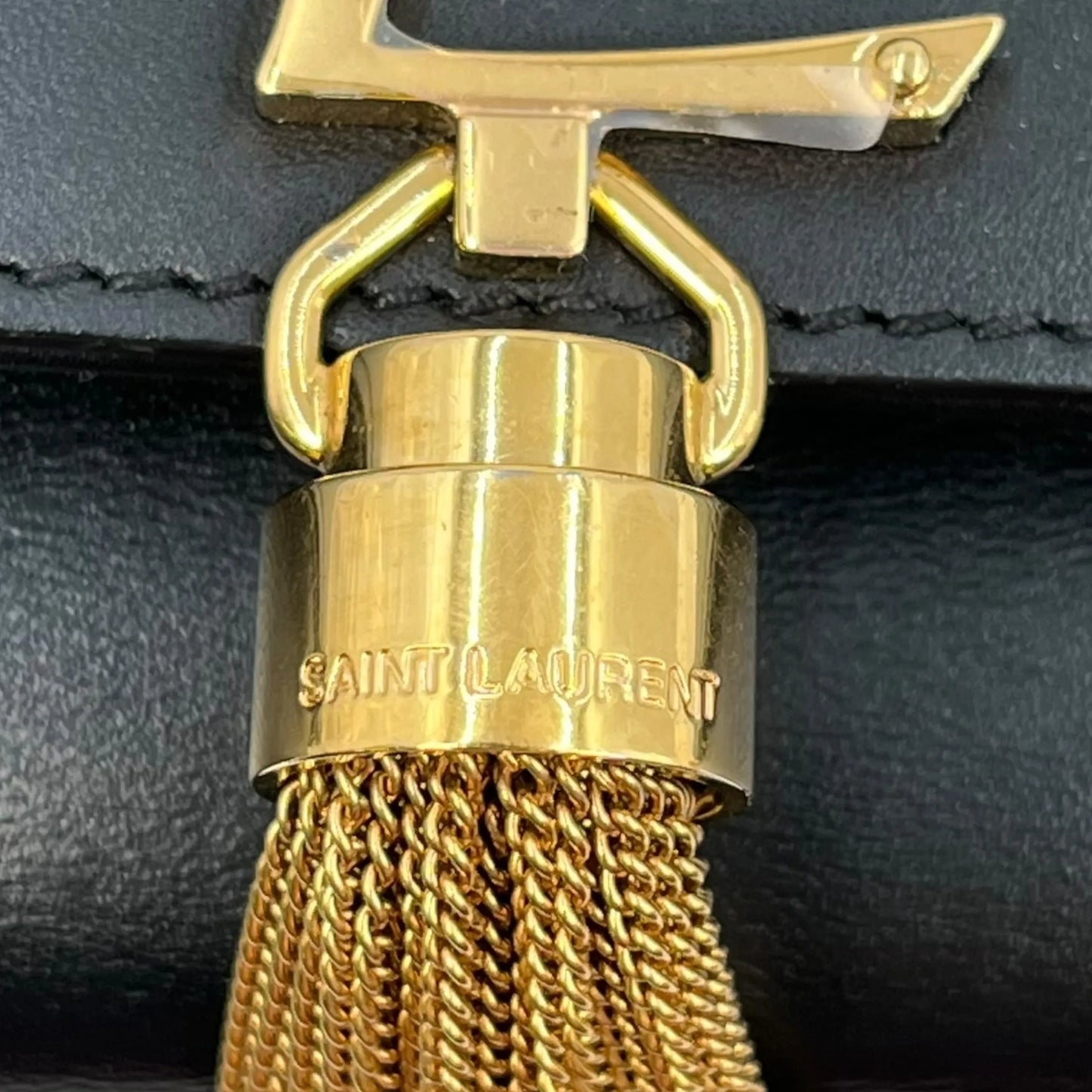 Saint Laurent Kate Tassel Medium Leather Chain Shoulder Bag - Black 