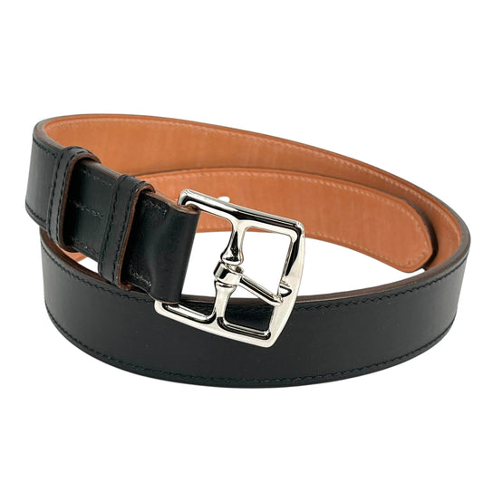 Hermès エトリヴィエール 32 レザー □F刻印（2002年製）ベルト - ブラック