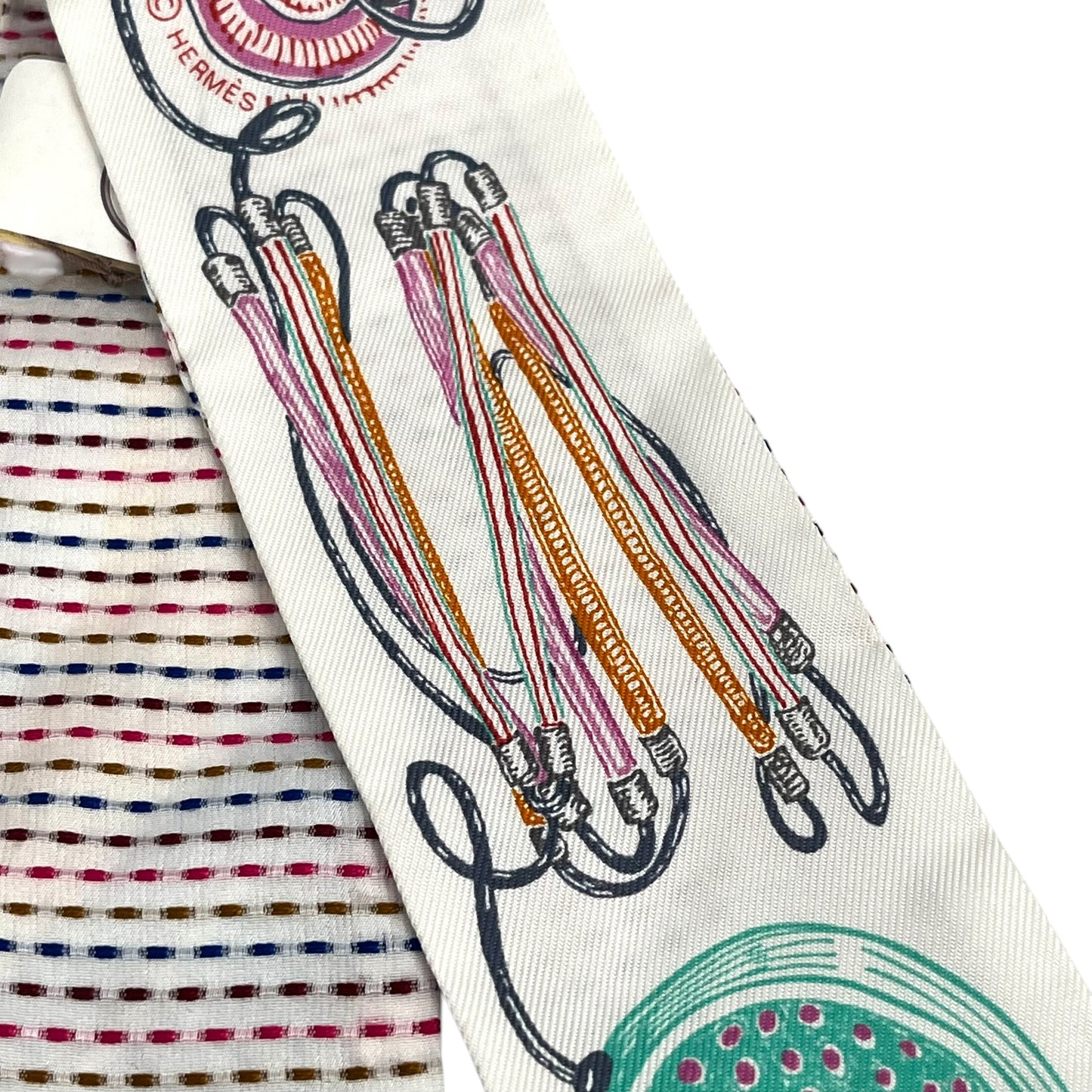 Hermès Twilly Scarf Kanta Chevaloscope Neon - White x Multicolor 