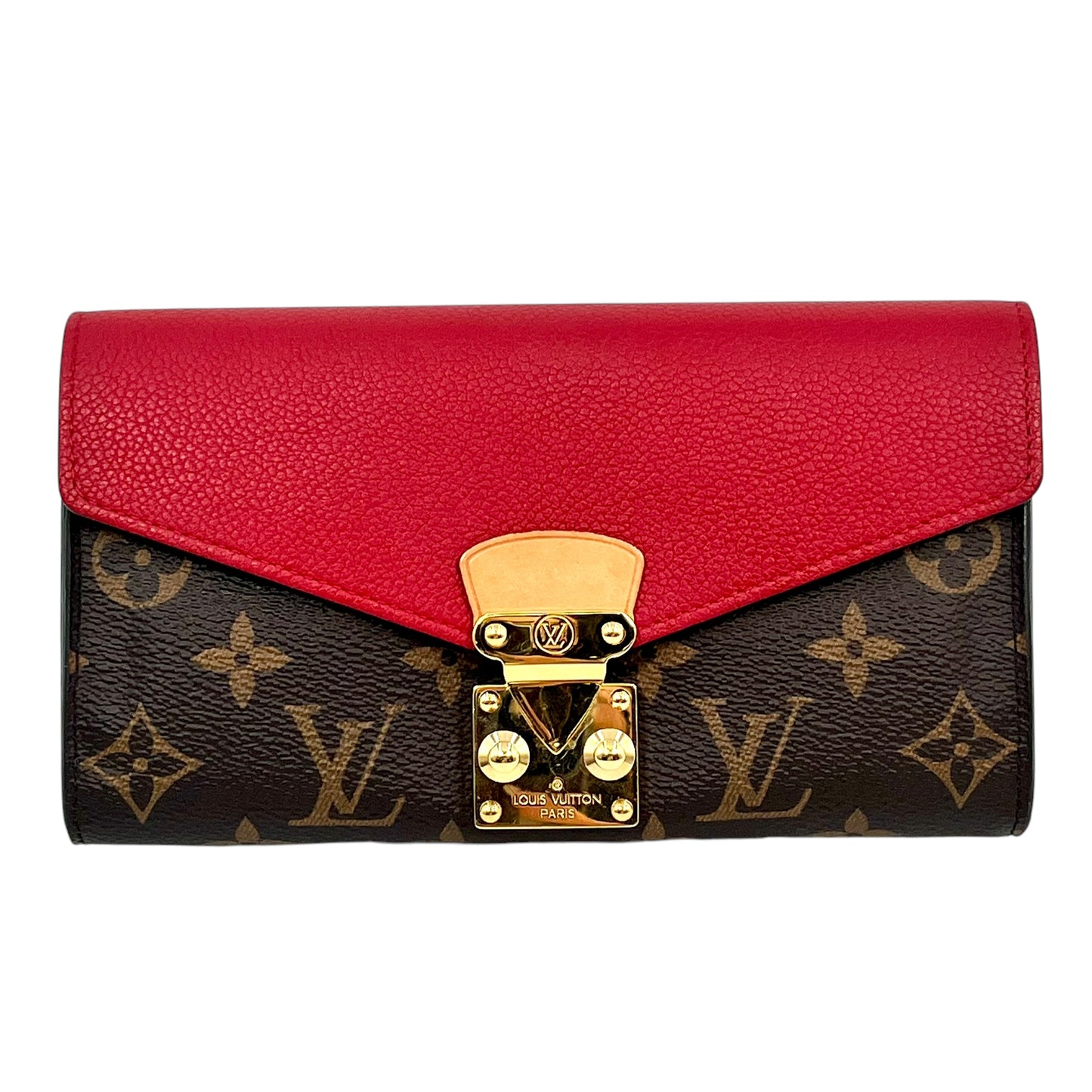 Louis Vuitton Monogram Pallas Portefeuille Long Wallet - Red 