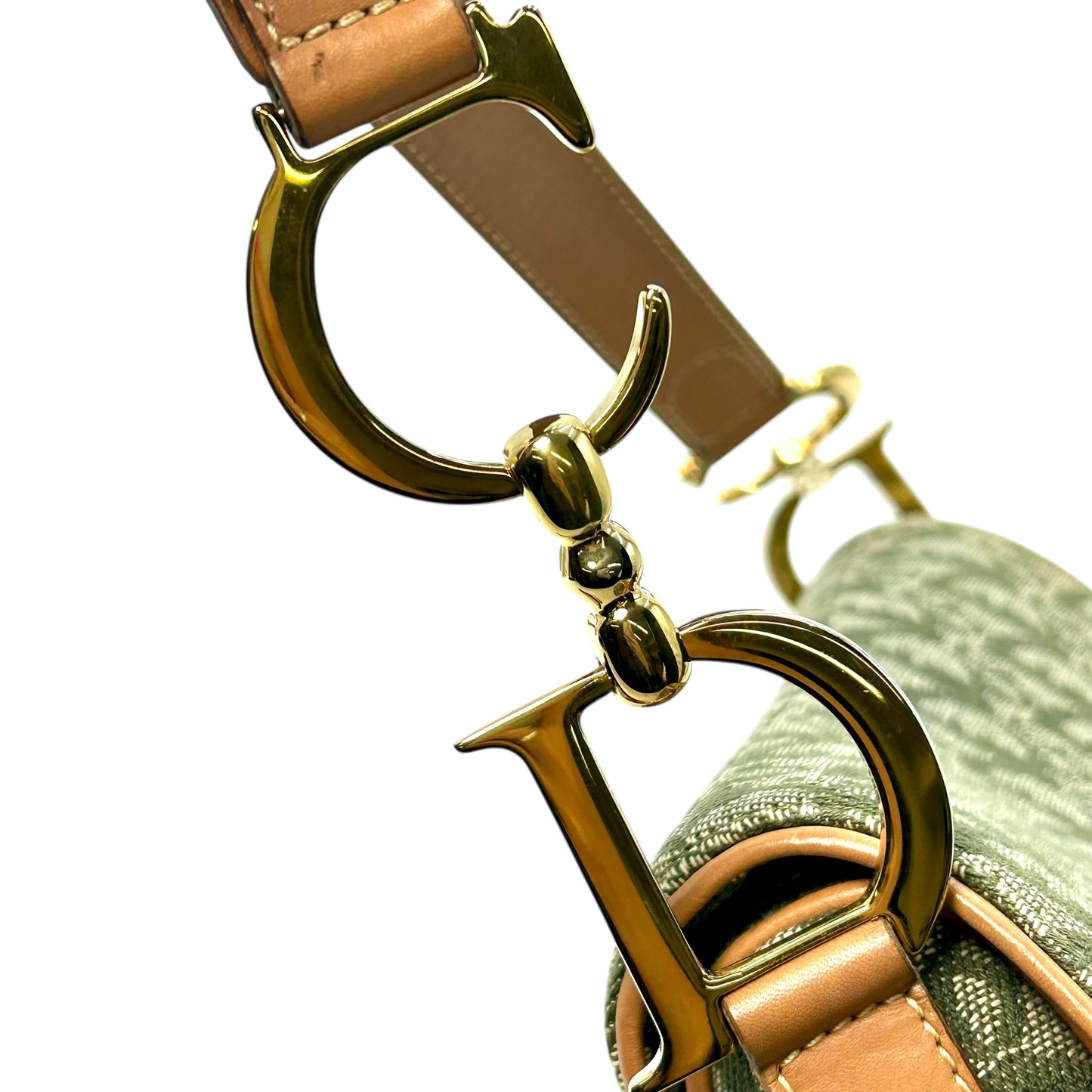 Dior サドル トロッター キャンバス ハンドバッグ ショルダーバッグ - カーキ × ベージュ