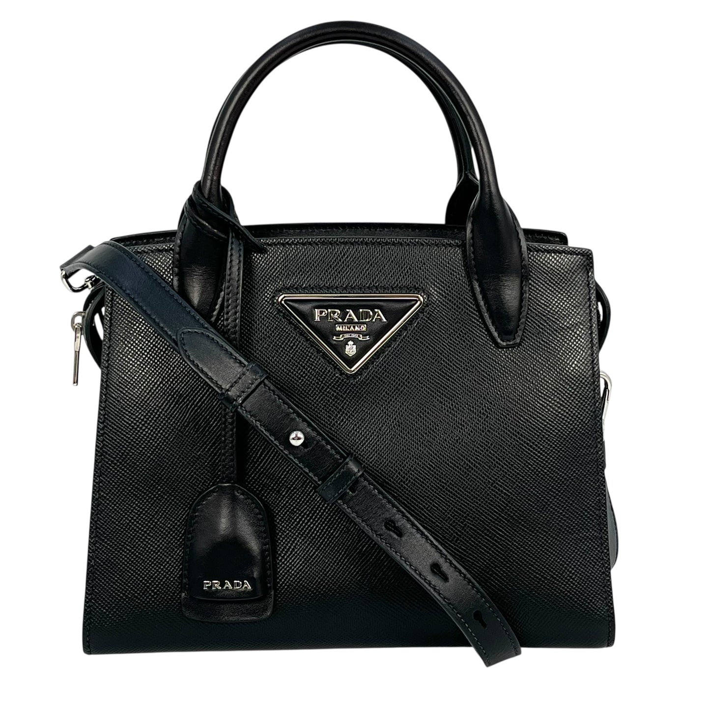PRADA Saffiano Leather Handbag - Black 