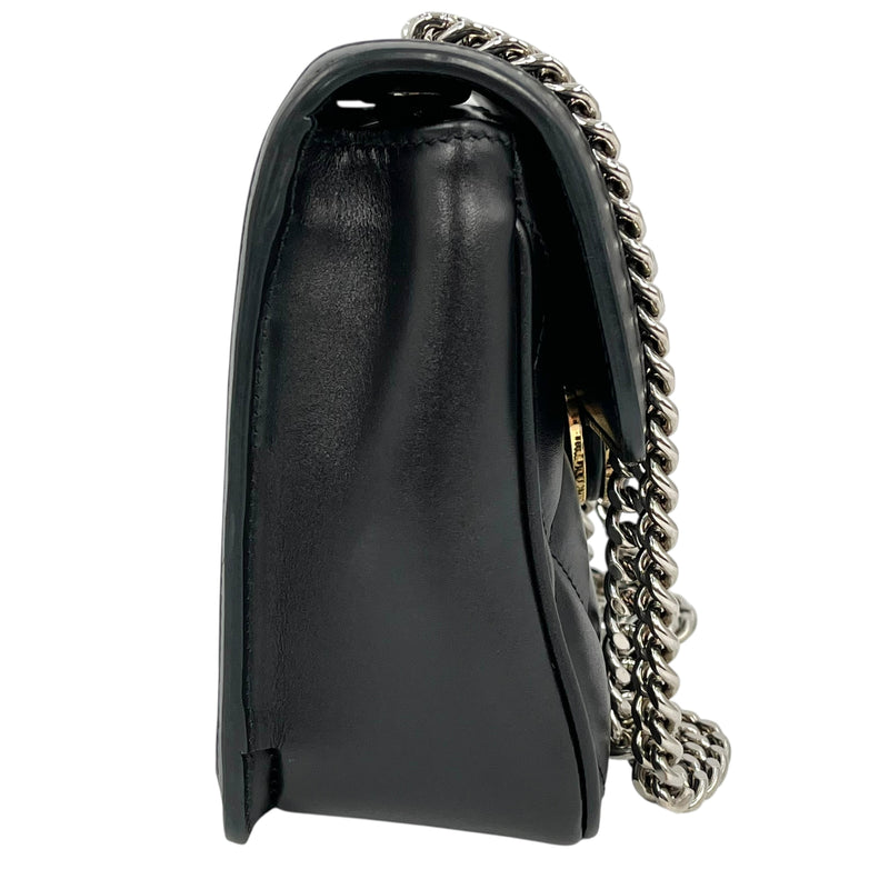 GUCCI Deco Leather Mini Chain Shoulder Bag - Black 