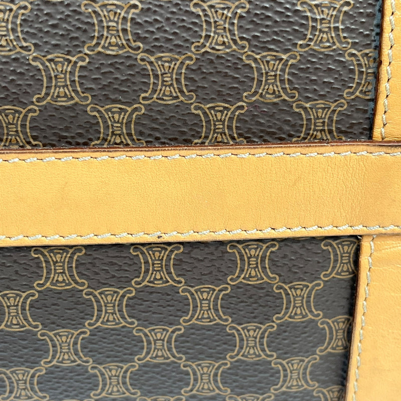CELINE Macadam Boston Canvas Handbag - Brown 