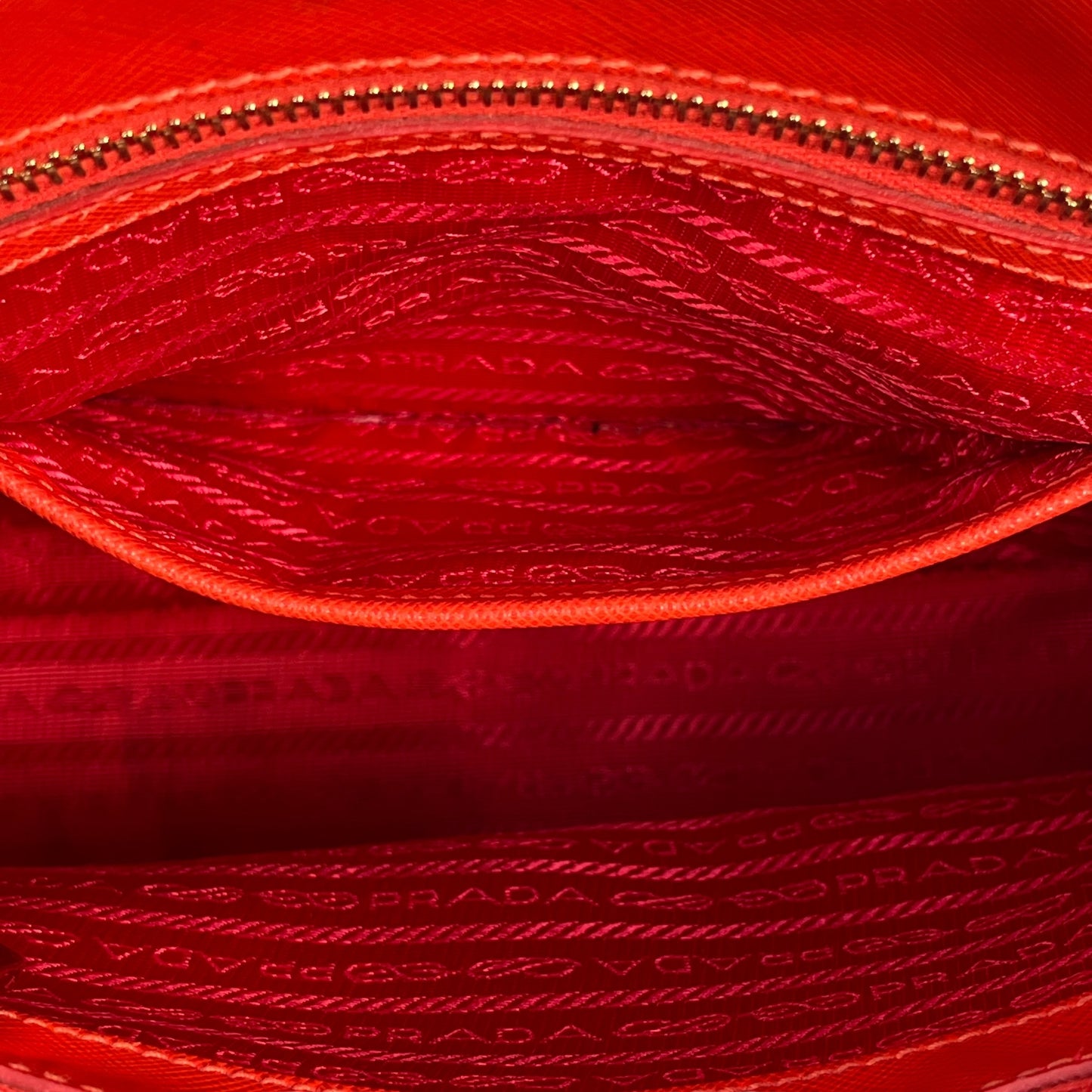 PRADA Galleria Saffiano Leather Handbag - Red 