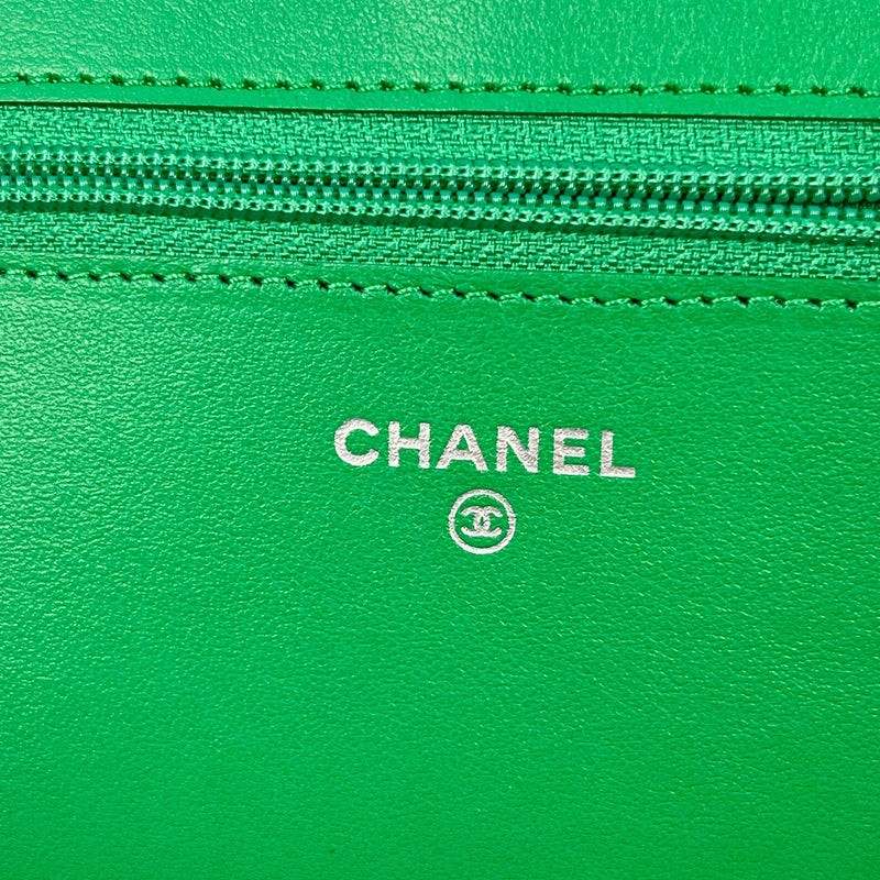 CHANEL Boy Chanel Caviar Leather Chain Wallet Shoulder Bag - Green 