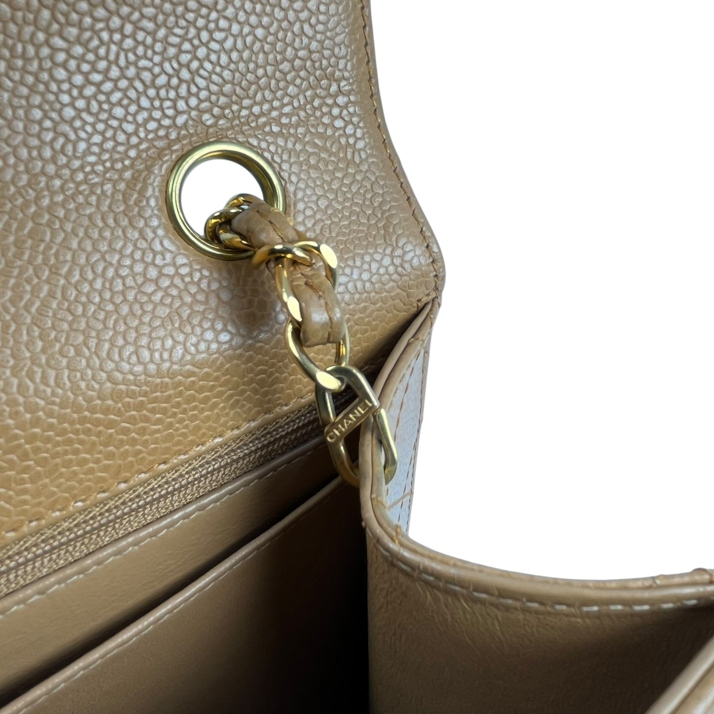 CHANEL Matelasse 30 Caviar Leather Chain Shoulder Bag - Brown 