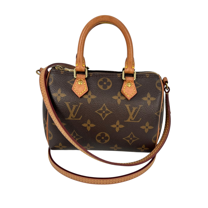 Louis Vuitton モノグラム キャンバス ナノ スピーディ ミニバッグ ショルダーバッグ - ブラウン