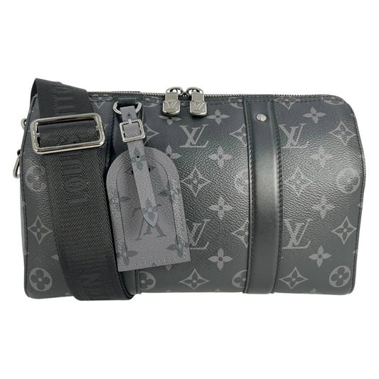 Louis Vuitton Monogram Eclipse City Keepall Bandouliere Shoulder Bag - Black and Grey 