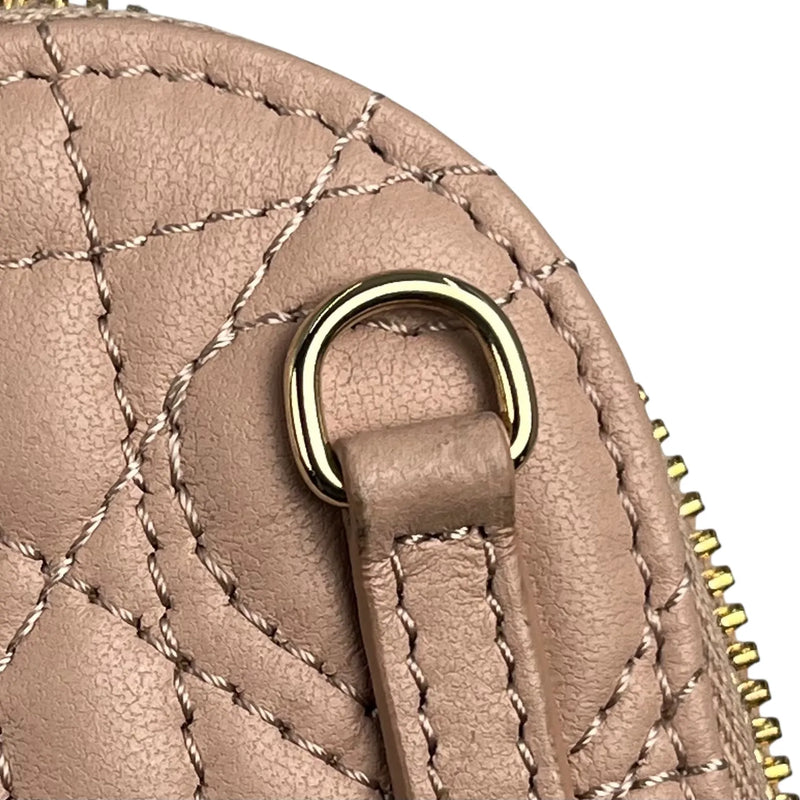 Dior レディディオール コールイン フォンケース カナージュ ラムスキン ショルダーバッグ - ピンク