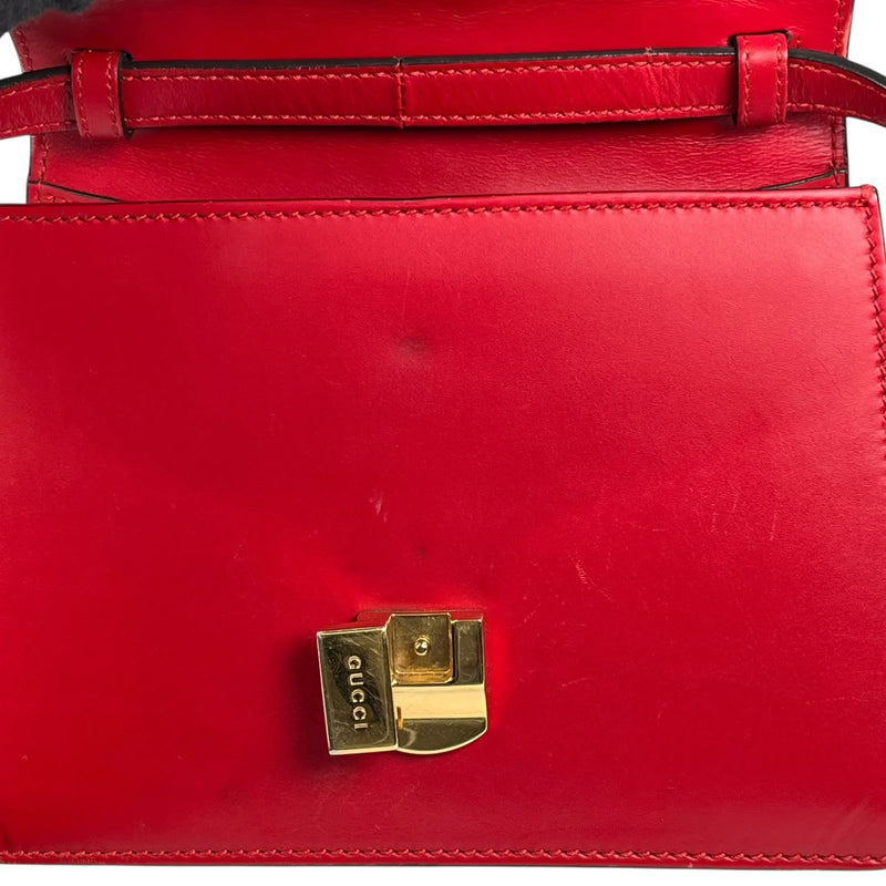 GUCCI Sylvie Chain Mini Handbag/Shoulder Bag - Red 