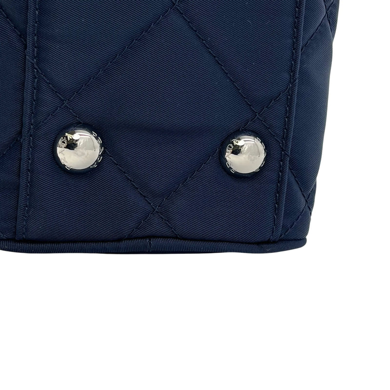 PRADA Quilted Nylon Chain Shoulder Bag - Navy 