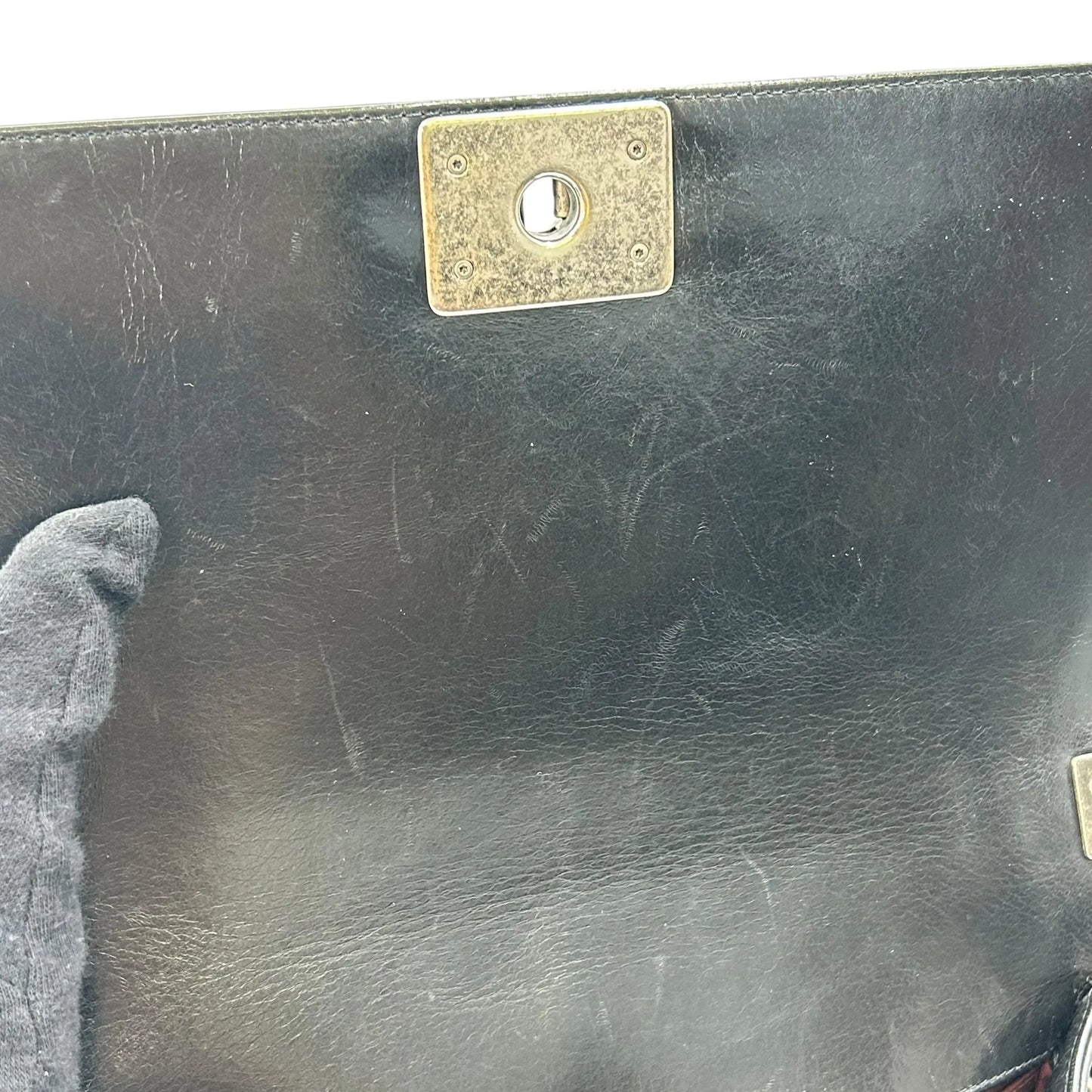 CHANEL Boy Chanel Leather Chain Shoulder Bag - Black 