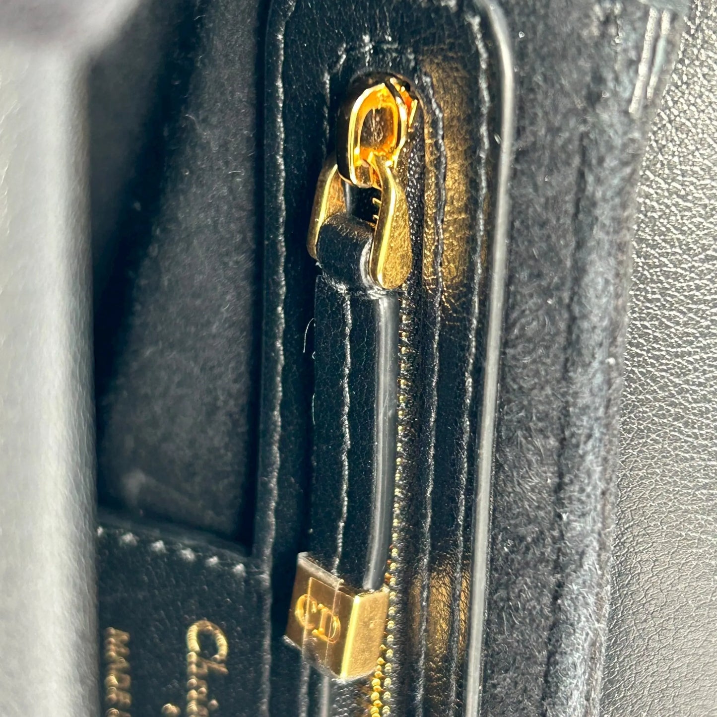 Christian Dior Jolie Top Handle Bag Calfskin Hand Bag Shoulder Bag - Black 