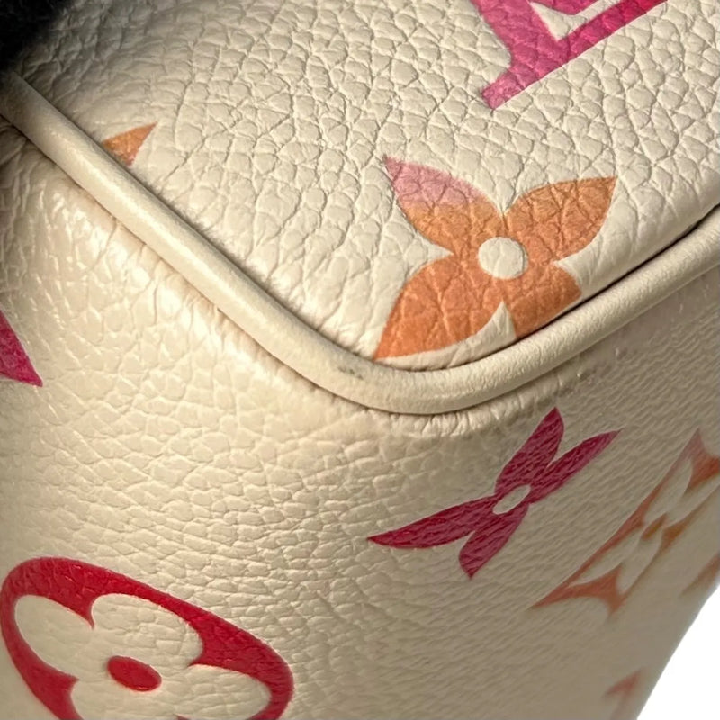 LOUIS VUITTON Nano Speedy Monogram Empreinte Handbag/Shoulder Bag - White 