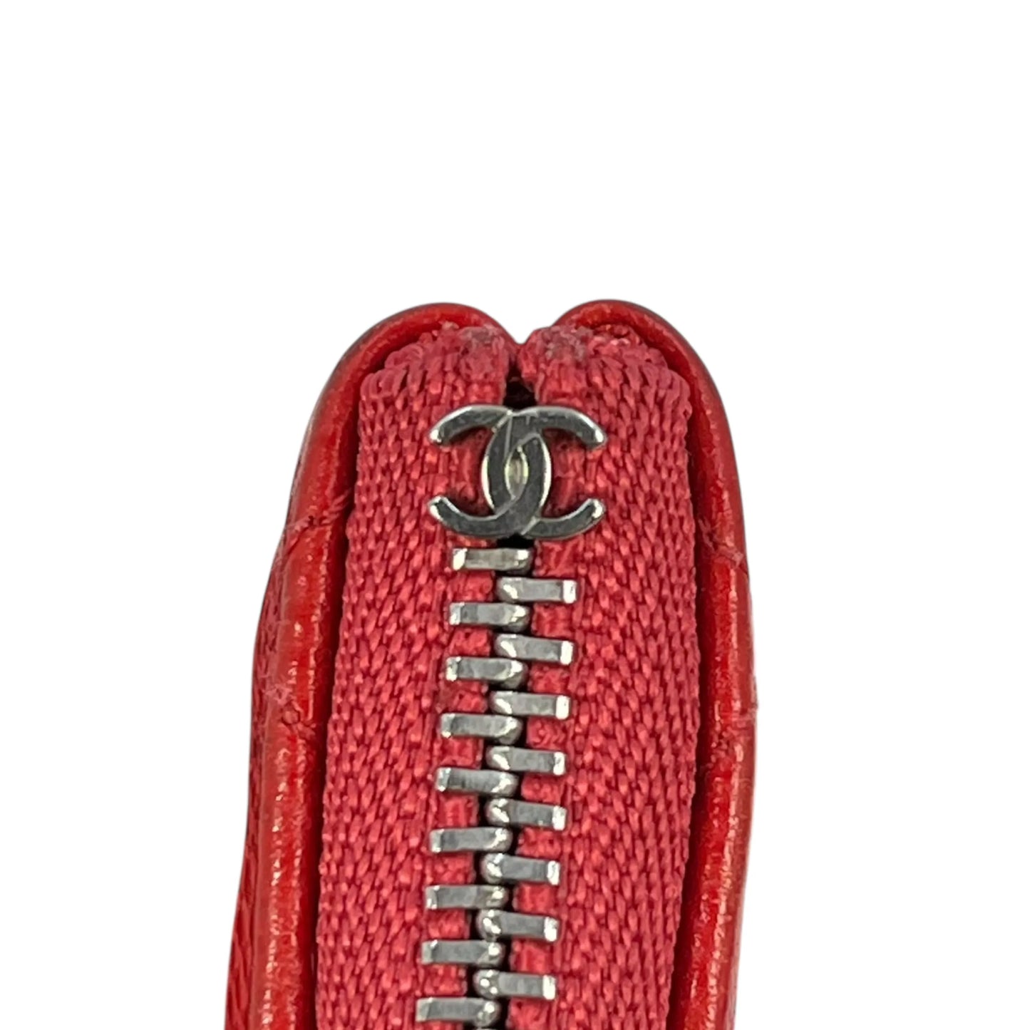 CHANEL マトラッセ キャビアスキン コインケース - レッド