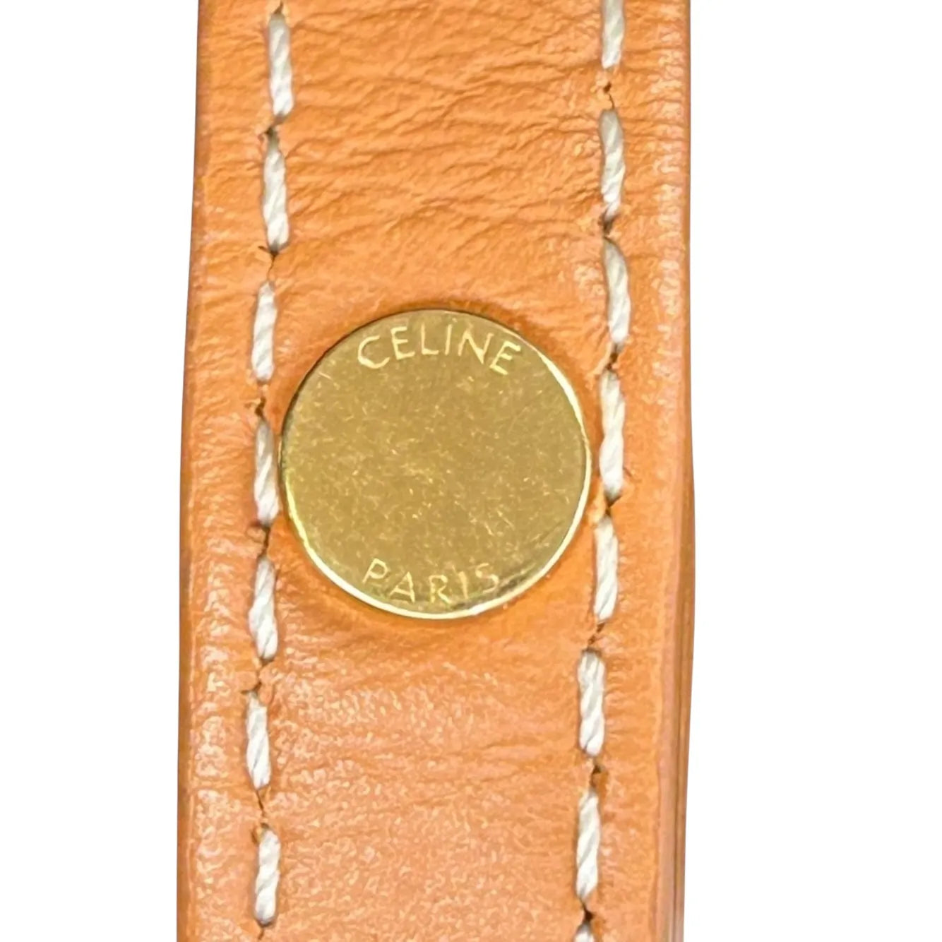 CELINE Mini Vertical Cabas Canvas Handbag/Shoulder Bag - White 