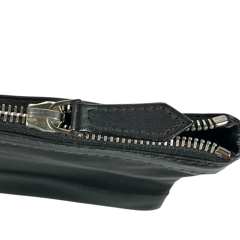 BALENCIAGA Logo Leather Clutch Bag - Black 