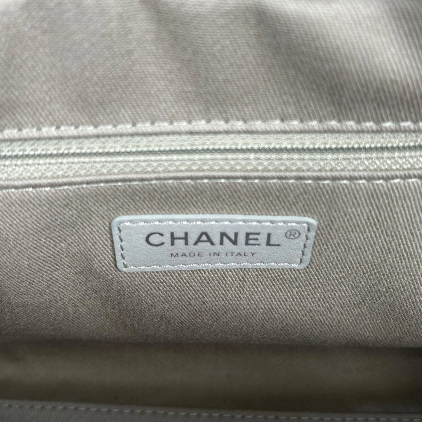 CHANEL Deauville Bowling Canvas Handbag/Shoulder Bag - Beige 
