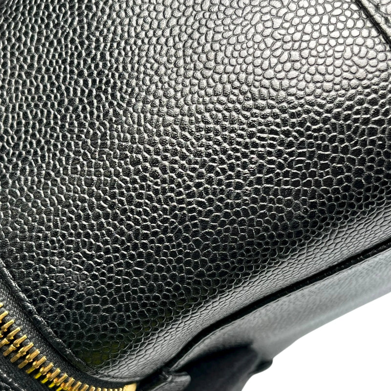 CHANEL キャビアスキン バニティバッグ ハンドバッグ - ブラック