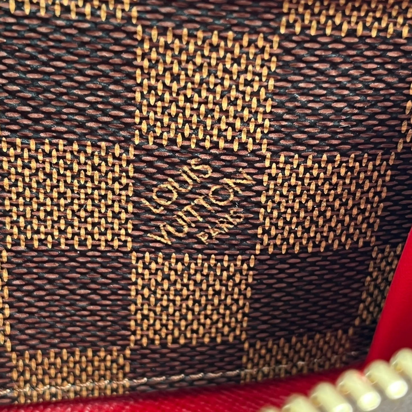 Louis Vuitton Damier Ebene Round Zip Long Wallet - Brown 