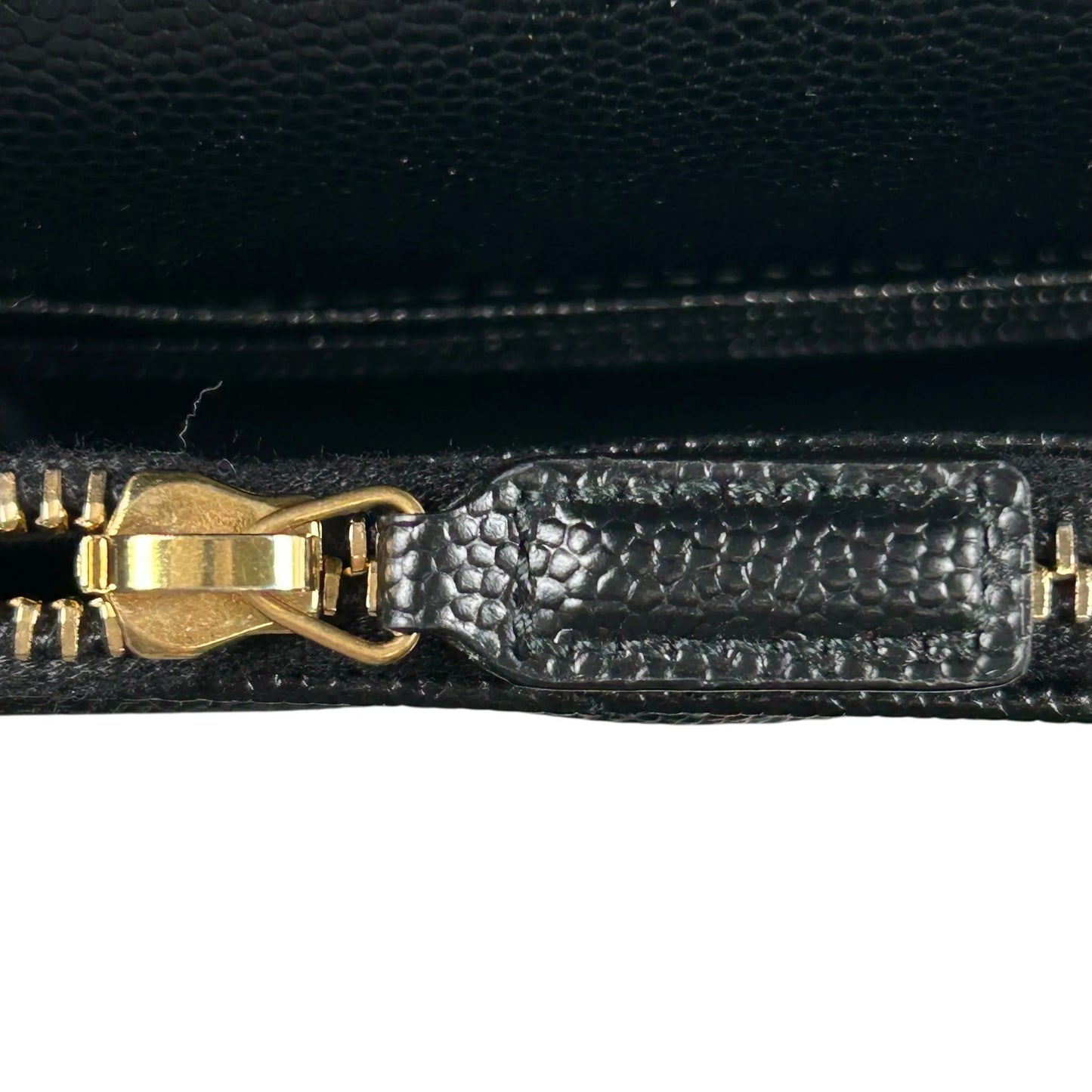 Saint Laurent Cassandra Envelope Calf Leather Chain Wallet - Black 