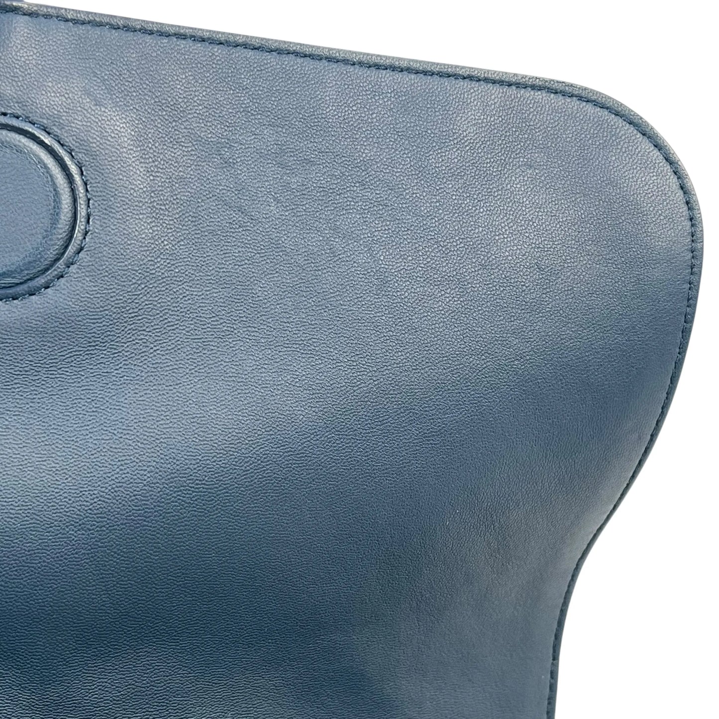 BOTTEGA VENETA Intrecciato Leather Shoulder Bag - Navy 