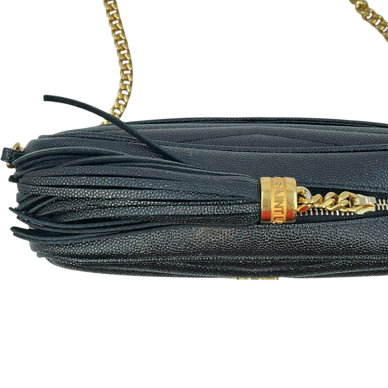 Saint Laurent Lou Mini Bag Calfskin Chain Shoulder Bag - Black 