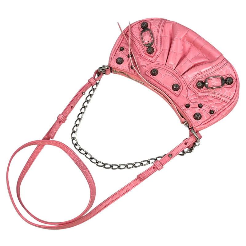 BALENCIAGA Le Cagole Leather Mini Handbag/Shoulder Bag - Pink 