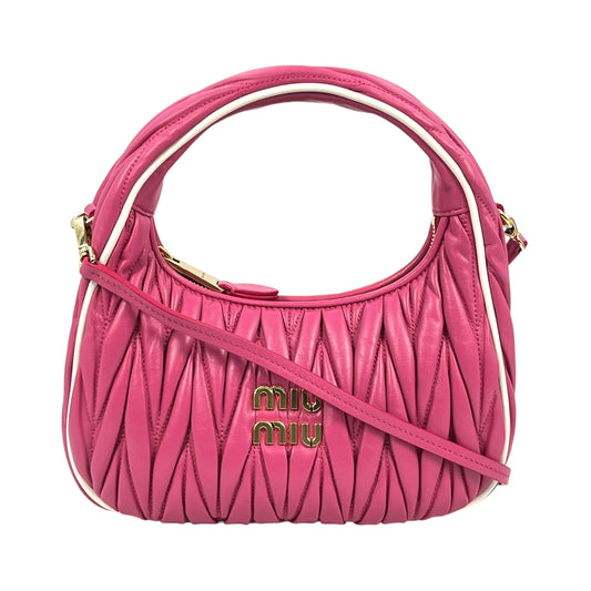 MiuMiu ワンダー マテラッセレザー ハンドバッグ ショルダーバッグ - ピンク