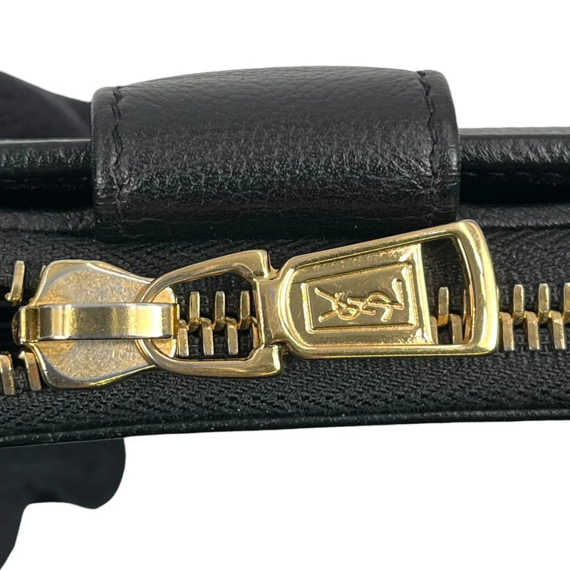 Saint Laurent ジップアラウンドウォレット レザー 二つ折り財布 コンパクトウォレット - ブラック