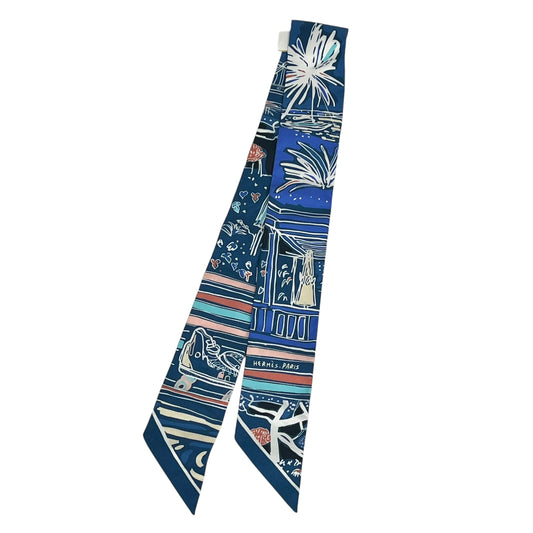 Hermès Twilly Scarf Rayeur d'Eté - Blue, Navy, and Multicolor 