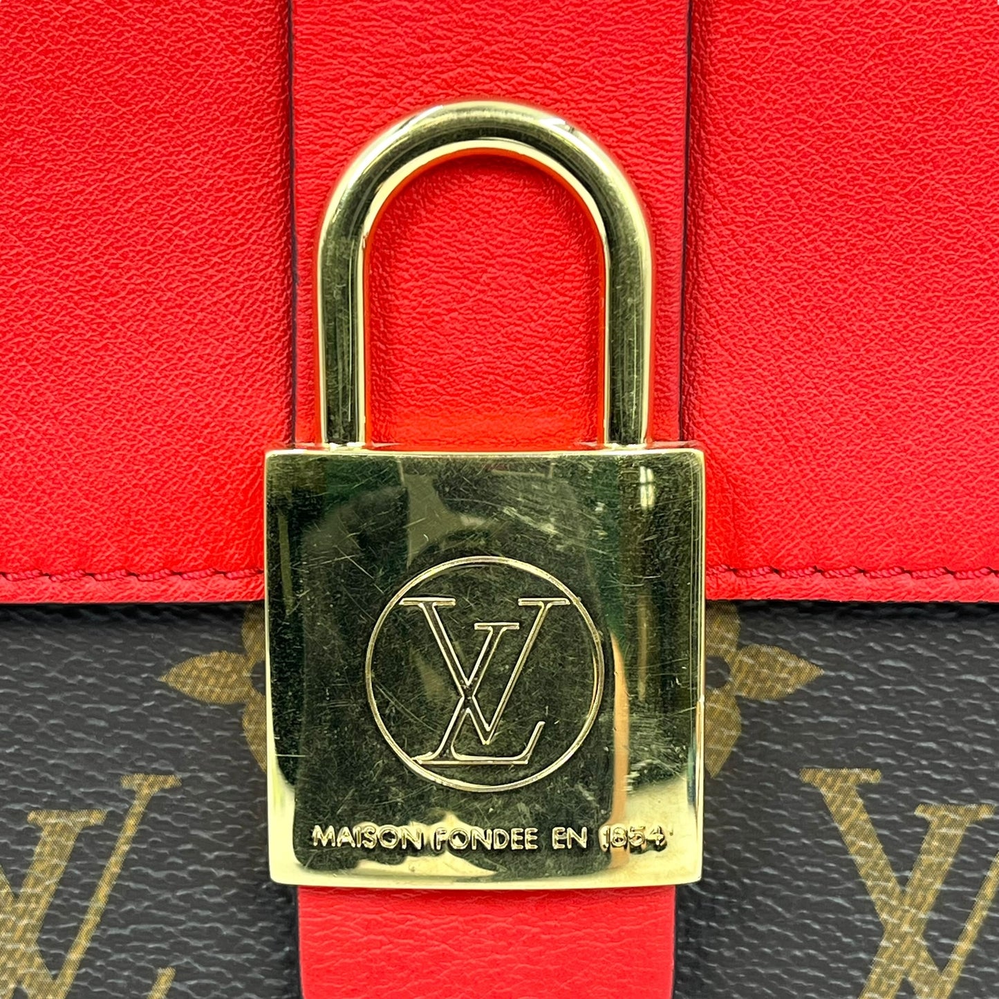 Louis Vuitton Lock BB Handbag Shoulder Bag - Red 