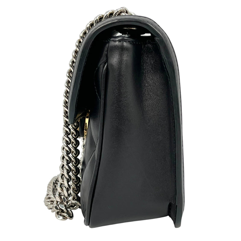 GUCCI Deco Leather Mini Chain Shoulder Bag - Black 