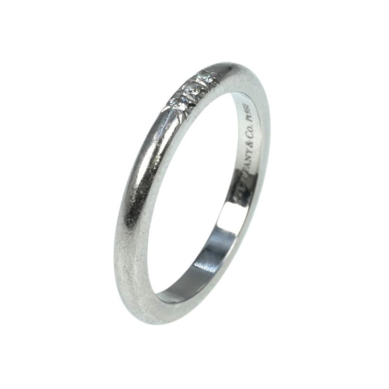 Tiffany &amp; Co Classic Band Ring with 3 Diamonds - Pt950