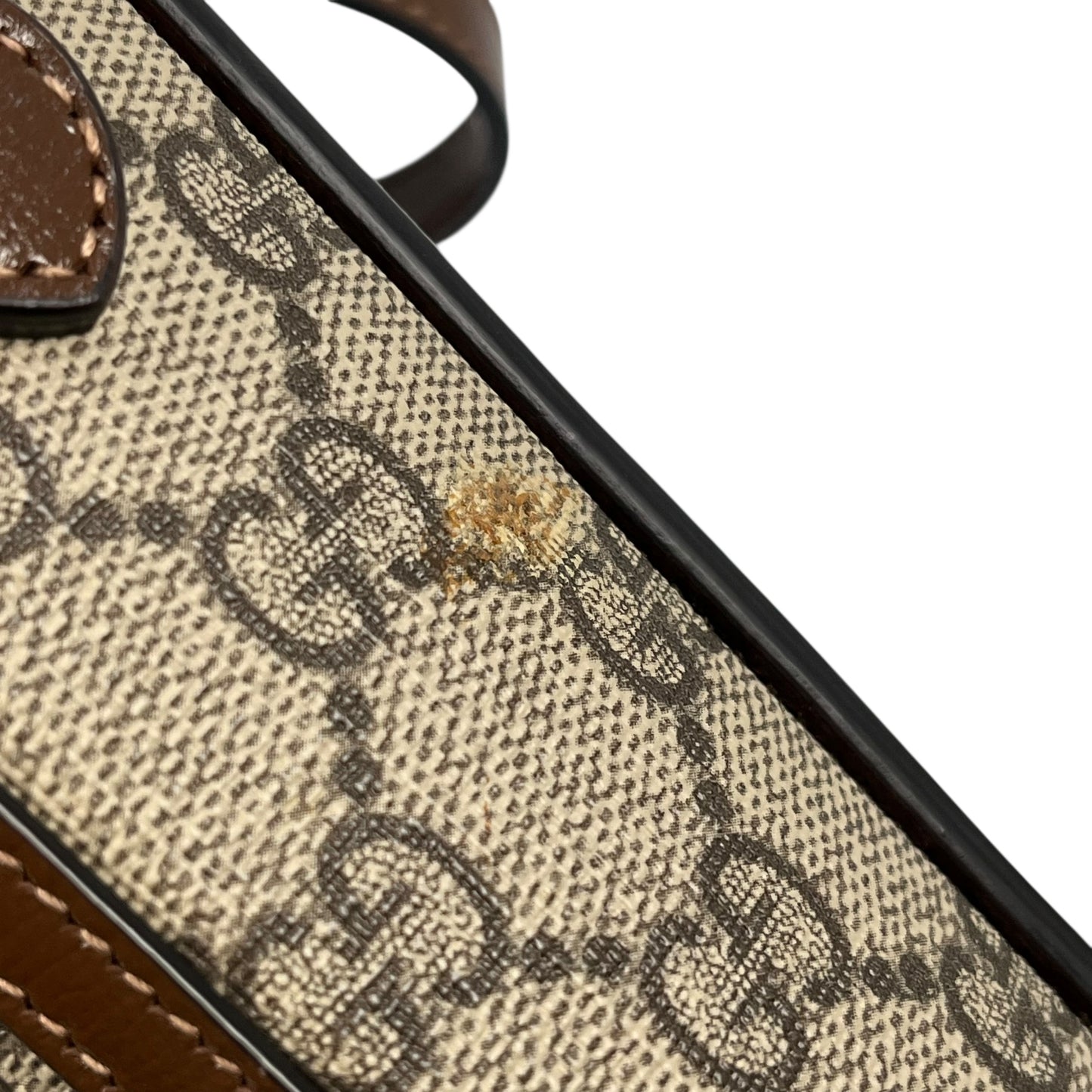 GUCCI GG スプリーム ホースビット 1955 ミニ ショルダーバッグ - ベージュ × ブラウン