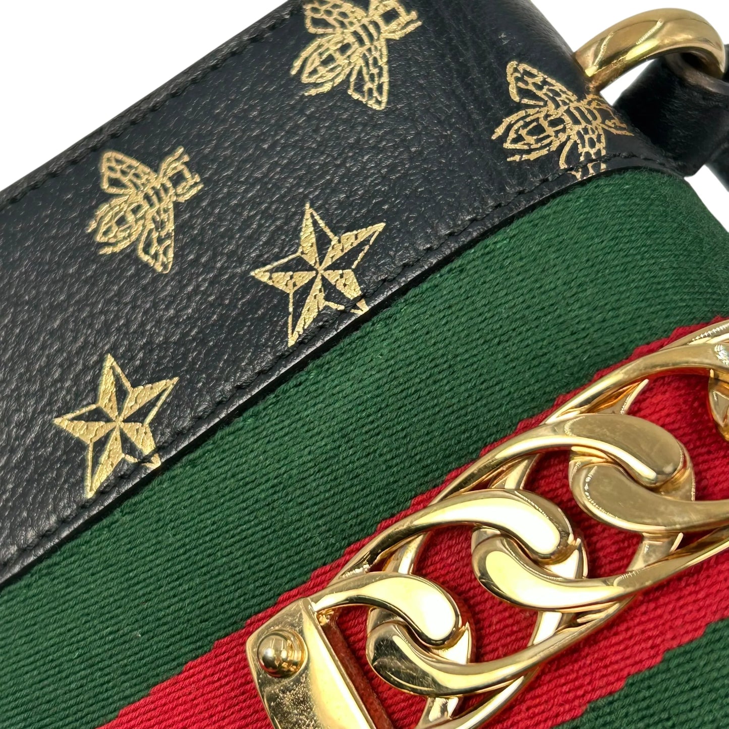 GUCCI シルヴィ ウェブライン ハンドバッグ ショルダーバッグ - ブラック