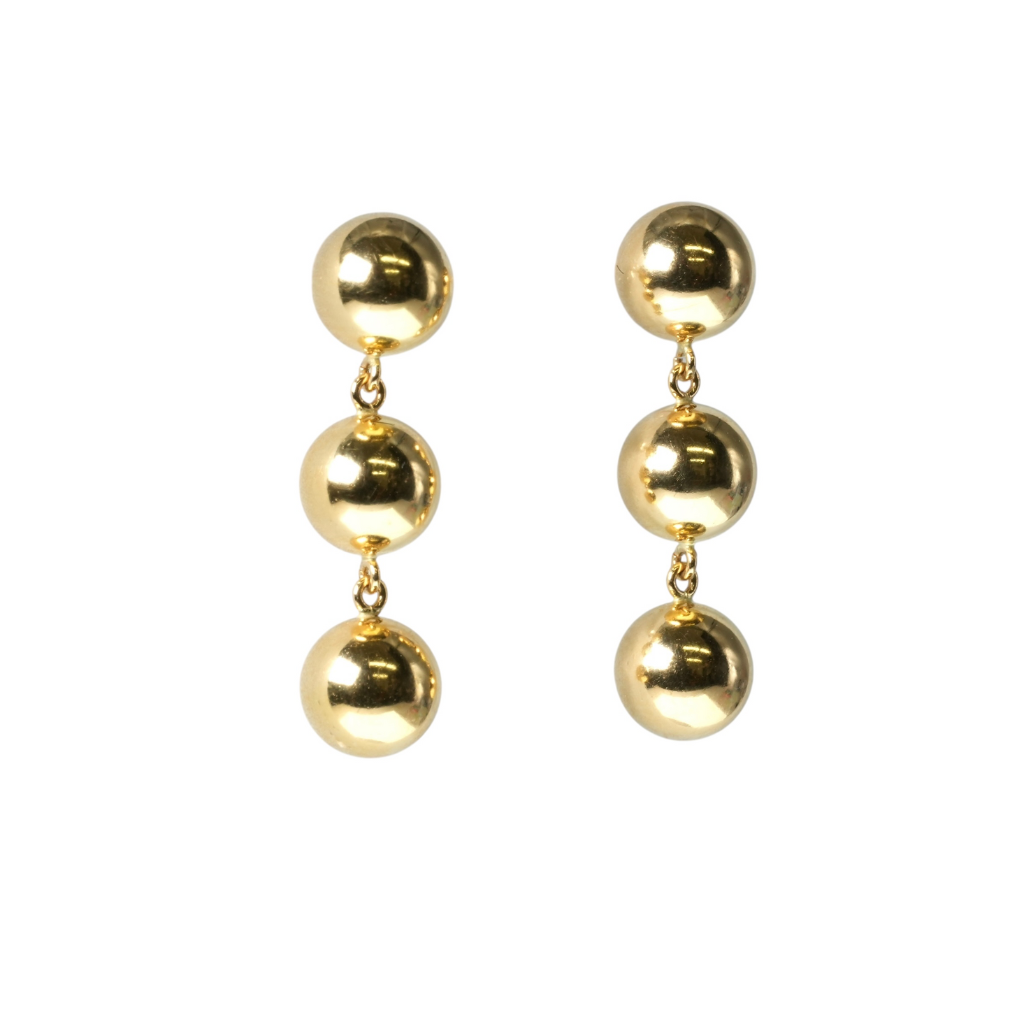 Triple Ball Earrings - 18KYG - 06854 