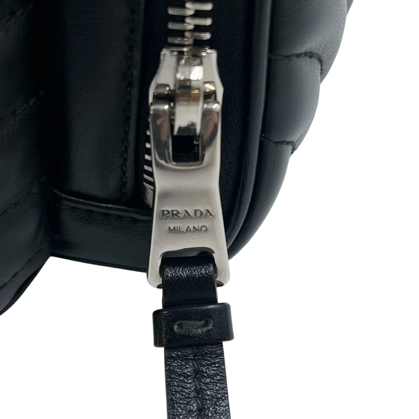PRADA Diagram Leather Backpack - Black 