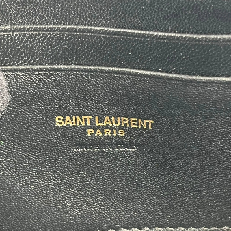 Saint Laurent Lou Mini Shoulder Bag with Chain Wallet - Dark Grey 