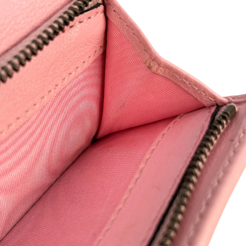 GUCCI GG Marmont Bamboo Tri-fold Compact Wallet - Pink 