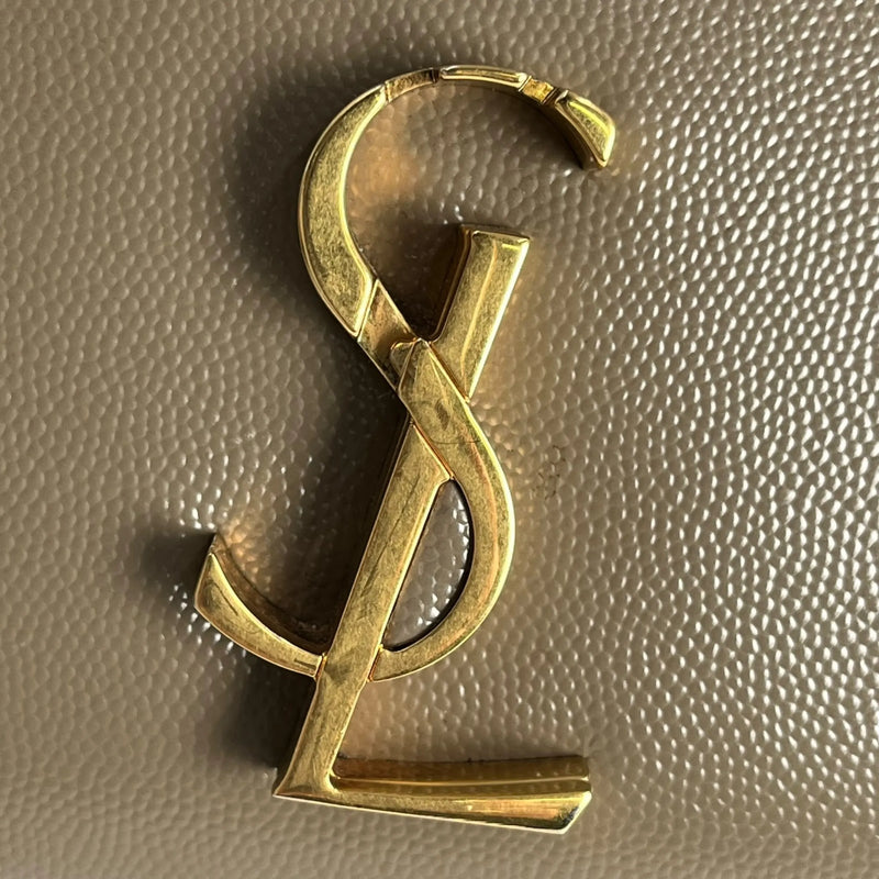 Saint Laurent Cassandra Top Handbag/Shoulder Bag - Beige 