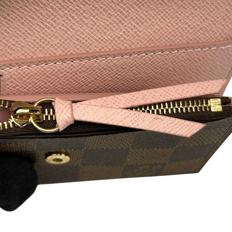 Louis Vuitton Damier Ebene Victorine Portefeuille Tri-fold Compact Wallet - Dark Brown 