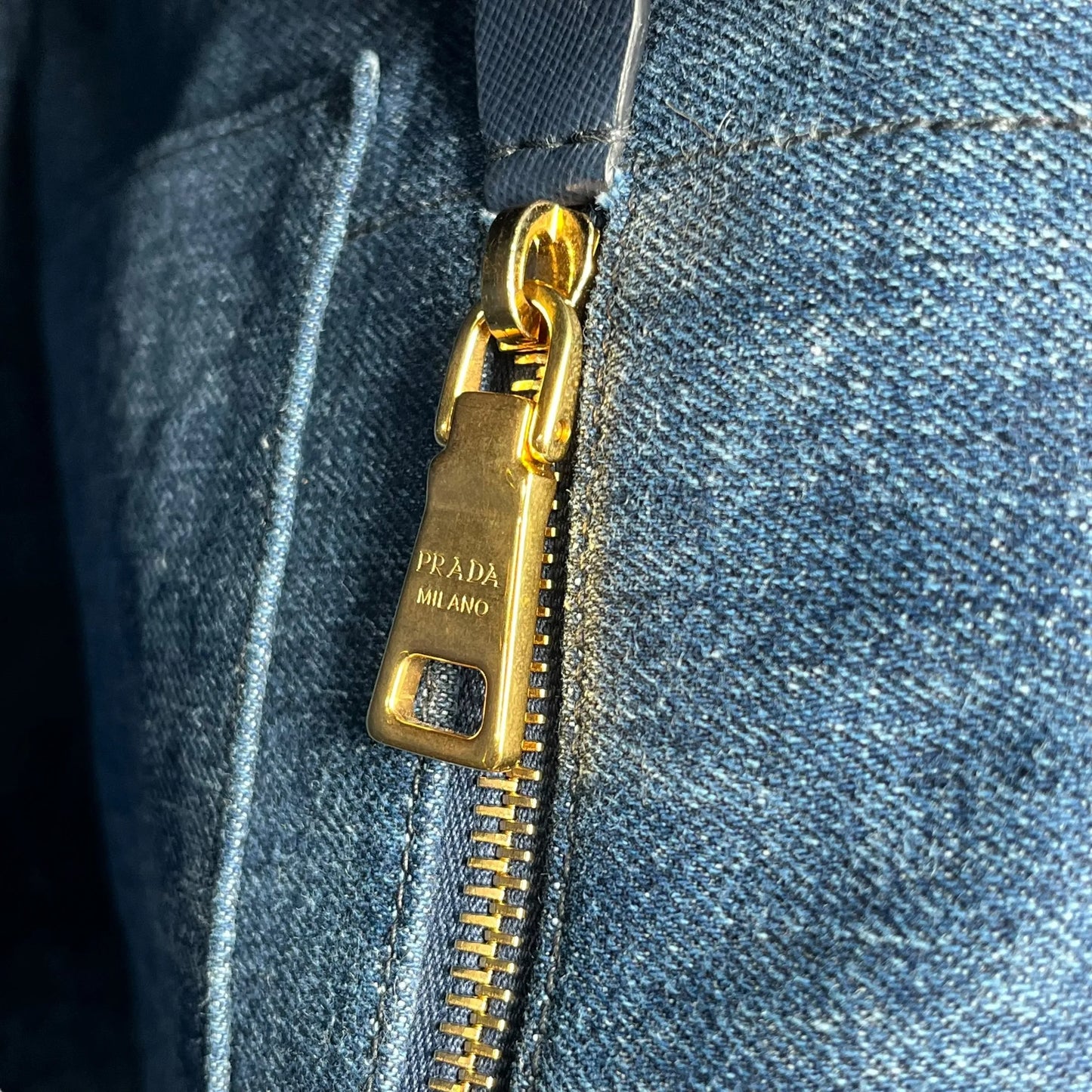 Prada Canapa Denim Tote Bag/Handbag - Blue 