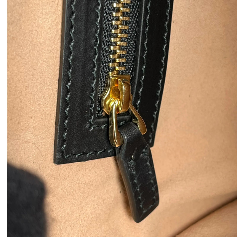 GUCCI Guccissima Padlock Top Handle Leather Hand Bag - Black 