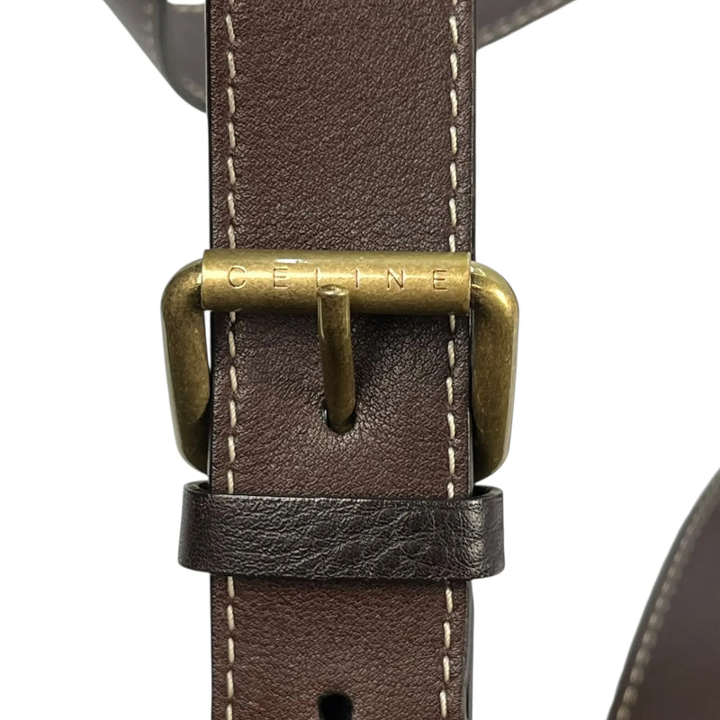 Celine Canvas Macadam Shoulder Bag - Brown 