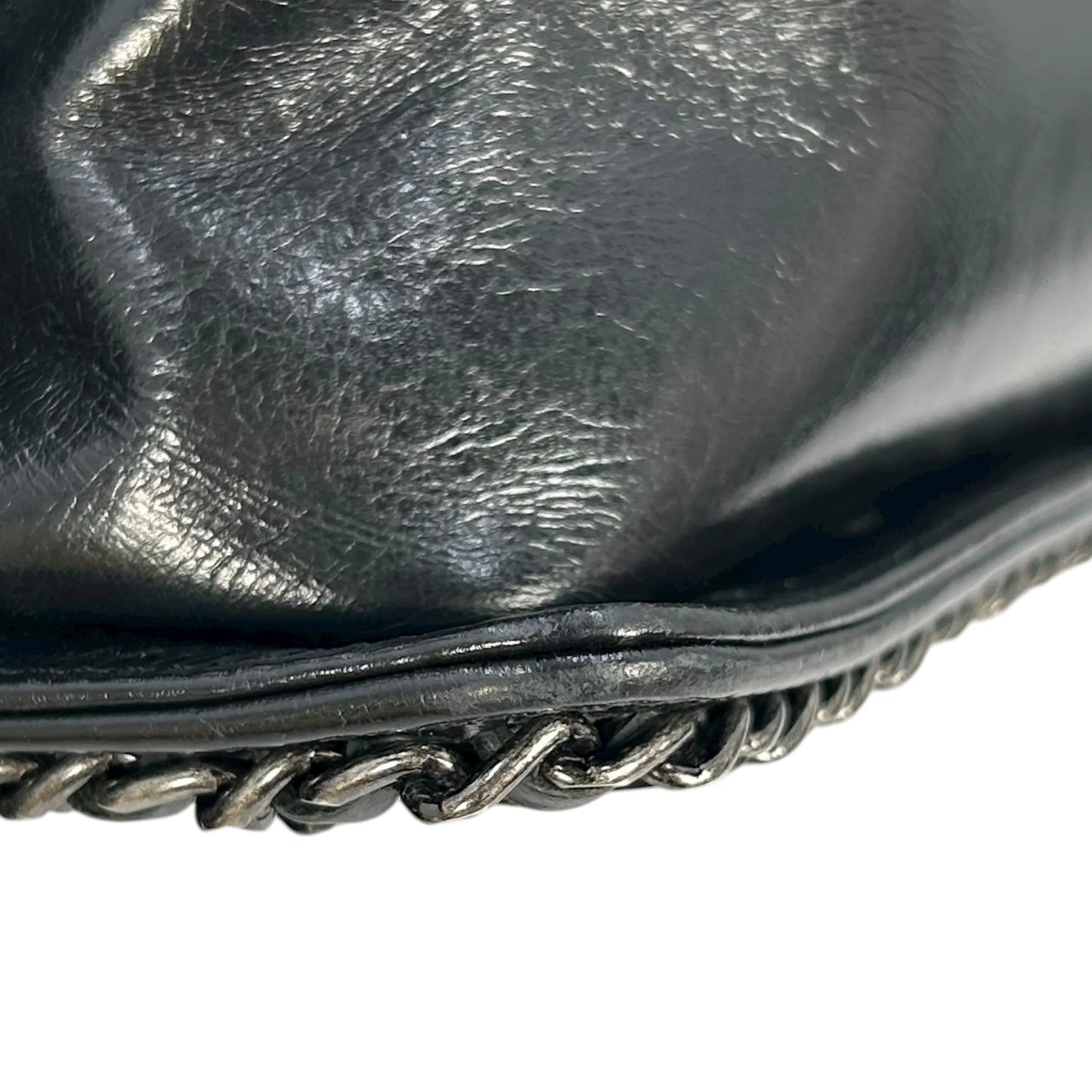 CHANEL Boy Chanel Leather Chain Shoulder Bag - Black 